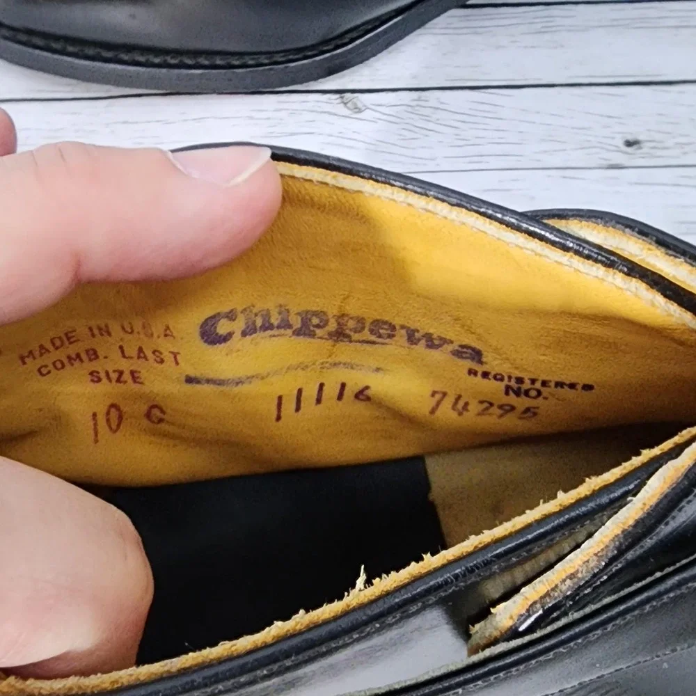 Vintage Chippewa Boots‎ Mens Size 10 Leather Buckle Ankle Dress Shoes USA 1960s - Picture 6 of 9